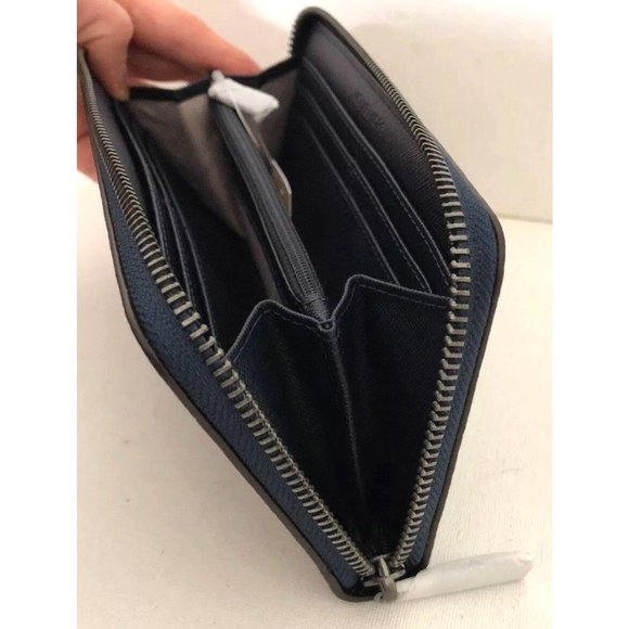 New Michael Kors Adele Zip Around Continental Wallet Leather Midnight / gift Box - Picture 5 of 7